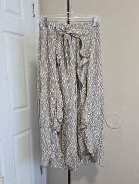 Nwt Salty Lemon Printed Wrap Palazzo Pants